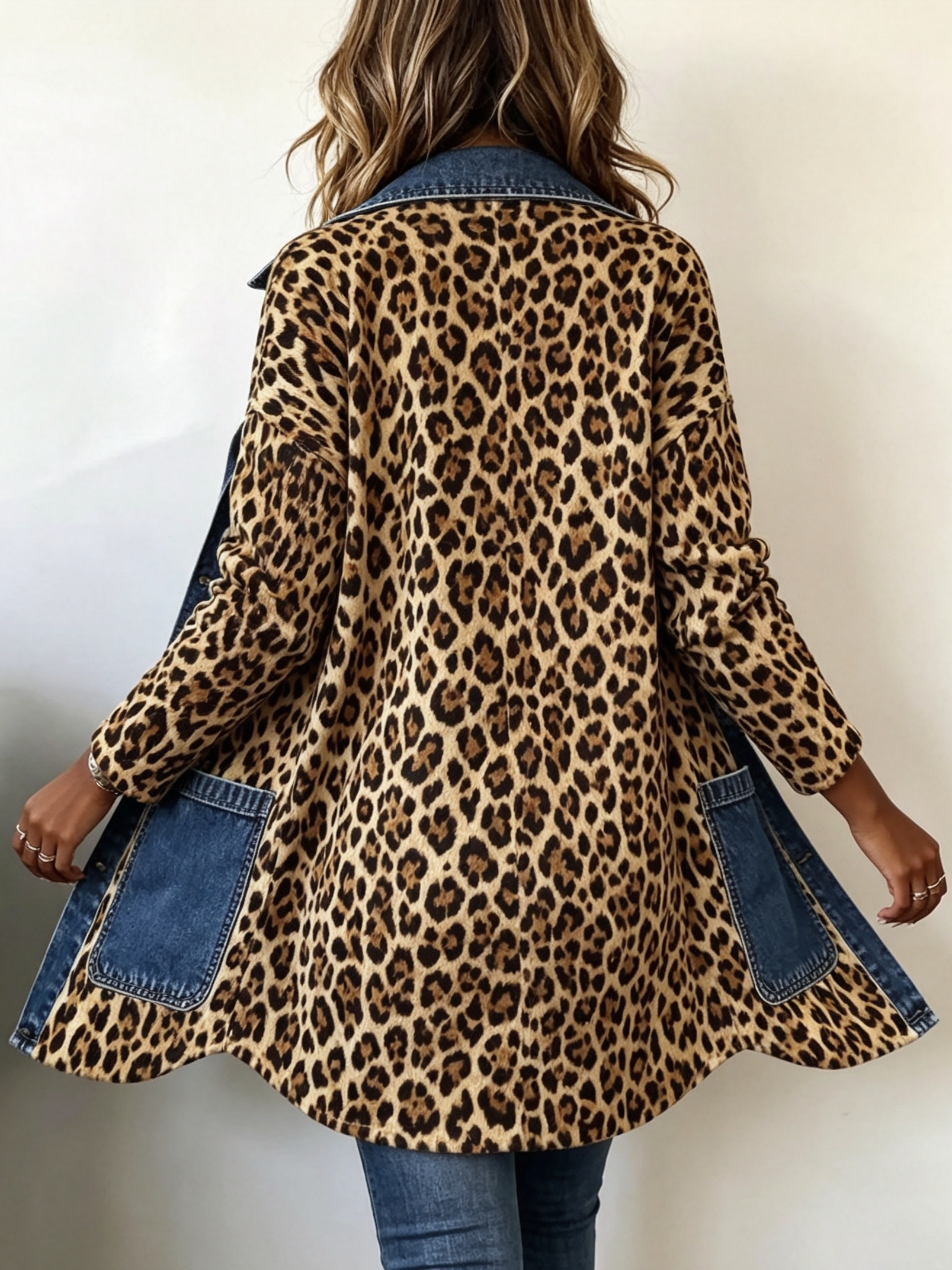Dlouhá bunda Regina™ s leopardím vzorem — pohled 3