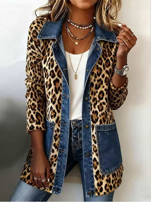 Dlouhá bunda Regina™ s leopardím vzorem — pohled 2